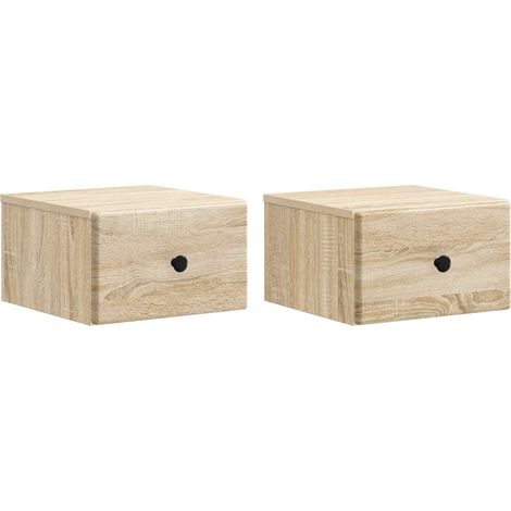 Maison Exclusive - Cabinet de chevet mural 2 pcs Chêne Sonoma 34,5 x 33 x 20 cm (1/5)