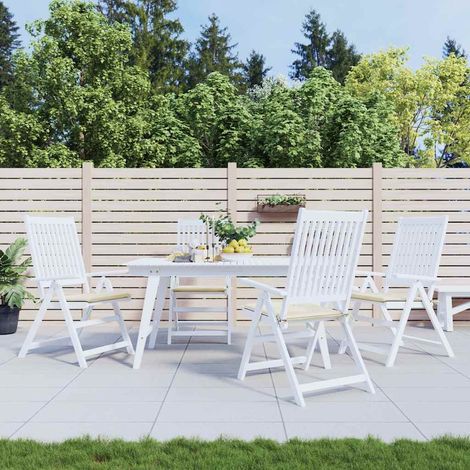 Coussins de chaise jardin-Coussins de chaise de terrasse-Coussins d'extérieur lot de 4 crème 50x50x4cm tissu oxford (1/5)