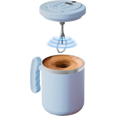 Mug à café mélangeur automatique, 400 ml, en acier inoxydable, étanche, idéal pour les pauses, les matins, le travail, les voyages et la maison. (1/5)