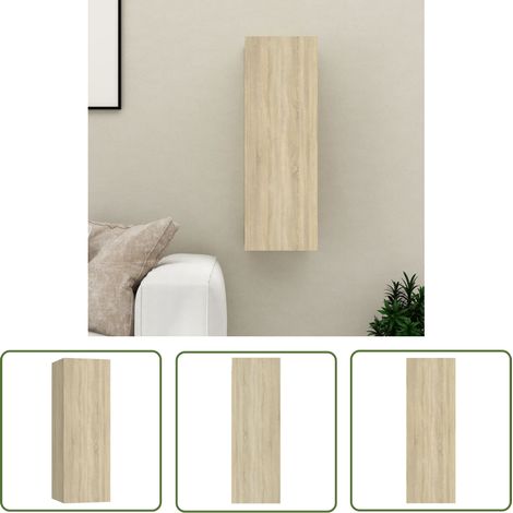 The Living Store TV-Schrank Sonoma-Eiche 30,5x30x90 cm Holzwerkstoff - TV-Schrank - Wandregal - Wohnraumgestaltung - Regal - Eiche Möbel (1/5)