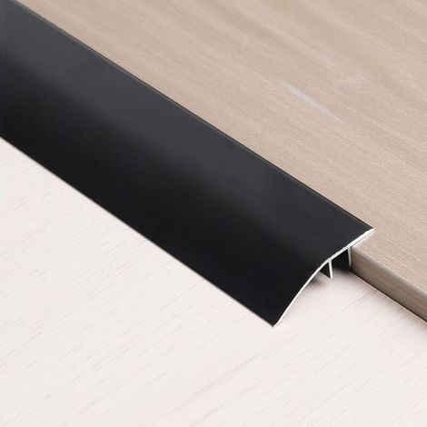 Threshold Bar Leveling Door Threshold 0.9m43mm Aluminum Floor Transition Strip Threshold Reducers Black Wide Threshold Bar Threshold Strip for Threshold Ramp 5-12mm (1/5)