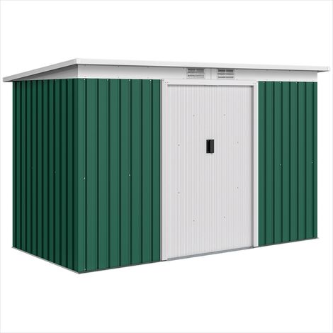 Abri de jardin acier galvanisé 280 x 130 x 172 cm avec kit (1/5)