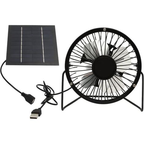 5-Watt-USB-Solarventilator, 360° drehbares Solarpanel, Ventilator für Gewächshaus, Hühnerstall, Hundezwinger im Freien (1/5)