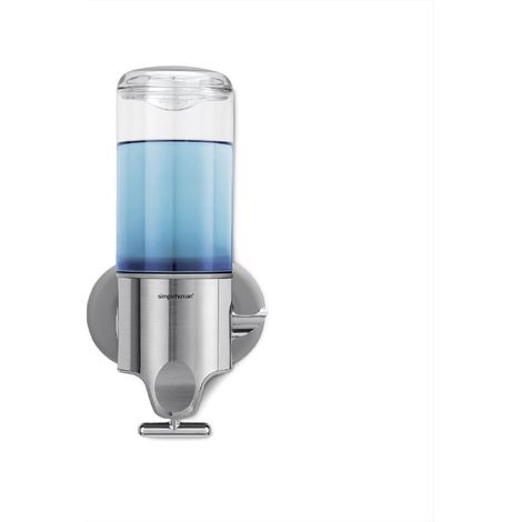 pompe murale simple 444 ml, distributeur de savon mural pour douche, salle de bain, acier inoxydable brossé (1/5)