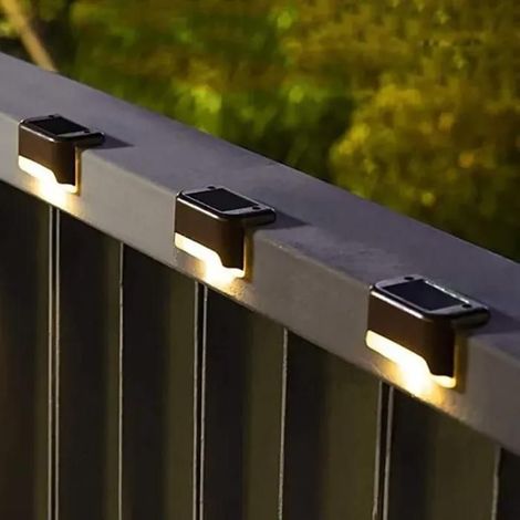 Lampe solaire d'extérieur - Lot de 4 Largeight - Étanche - Blanc chaud - Installation sans perçage