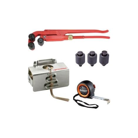 ROTHENBERGER Gewinde-Aufraugerät 3/8-2" + Hanfspule gekämmte Qualität + 3x Ersatz-Aufraurollen + Bandmaß - 56500-65081-56501-Set (1/5)