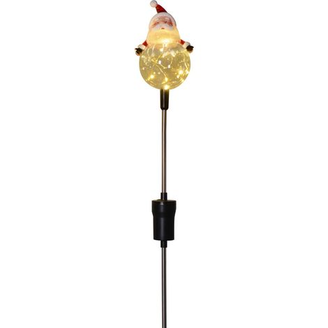 TrendLine LED Gartenstecker Weihnachtsmann 84 cm warmweiß für außen mit Timer Gartenstecker
