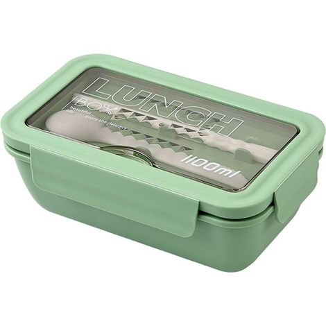 Boîte à lunch japonaise compartimentée, chauffante au micro-ondes, en plastique, portable, 1100 ml (1/5)