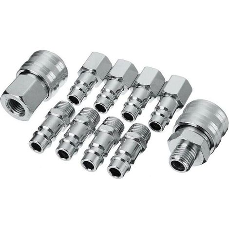10 raccords rapides pour tuyau d'air comprimé Euro 1/4'' BSP (1/5)