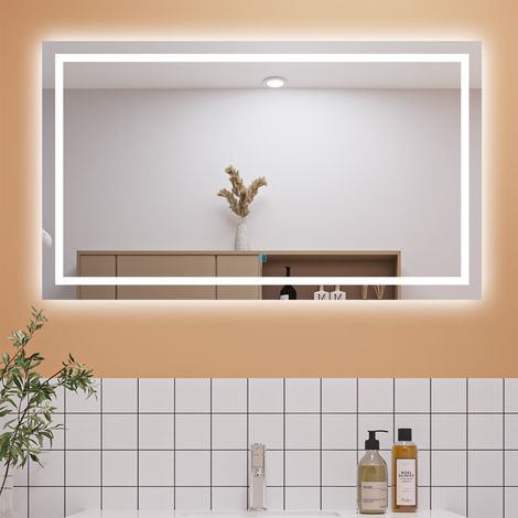1400x700mm Bathroom Mirror with LED Lights, Anti Fog Touch Sensor Switch Wall Mounted IP44 Waterproof and Dustproof (1/5)
