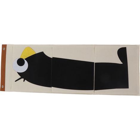 Sac de rangement mural à 3 compartiments, motif animal en feutrine, pingouin, à suspendre à la porte, 100,7 x 35 cm. (1/5)