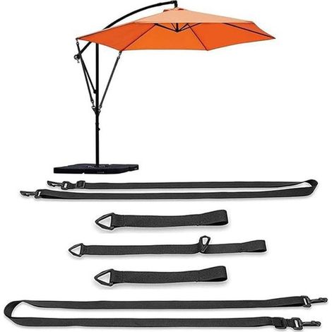 Juego de 5 protectores contra el viento para sombrillas con mosquetones - Correas ajustables para sombrillas flotantes y de balcón (1/5)