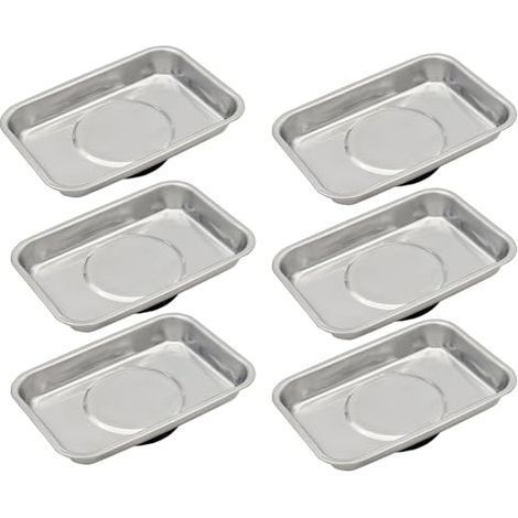 [JAMAIS UTILISÉ] Plateau magnétique 6 pièces 95x65mm, plateau à outils magnétique en acier inoxydable, maintient les vis, les forets et les clous, aimant haute performance, plateau magnétique épaissi (1/4)