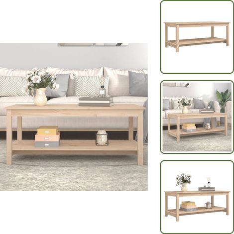 Table basse 110x55x45 cm Bois massif de pin - Table Basse - Meuble Salon - Table D'appoint - Table Design - Table Bois (1/5)