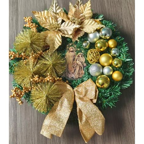 Couronne de noël pour scène de la nativité de décorations de guirlande de artificielle fournitures de fête 45cm (1/5)