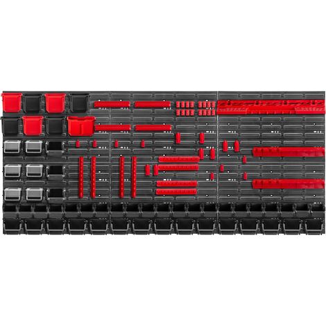 KADAX Werkstattwandregal, Wandplatten, 174 x 78 cm, Rot und Schwarz, 100 tlg. (1/5)