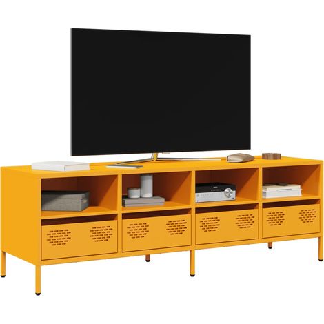 vidaXL TV Cabinet Mustard Yellow 135x39x43,5 cm Cold-rolled Steel