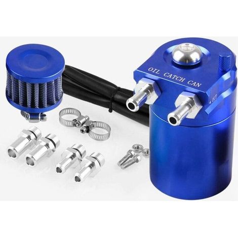 Universal Oil Catch Can, 300ml Filtre à air Reniflard Moteur Séparateur Réservoir d'huile Car Oil Catcher (Bleu) (1/5)