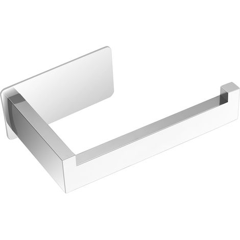 Porte Papier Toilettes, Support Papier Toilette sans Percage Acier Inoxydable SUS 304 Auto-adhésif Porte Rouleau Toilette pour Salle de Bain WC Cuisine Derouleur Carré,Poli Argente (1/5)