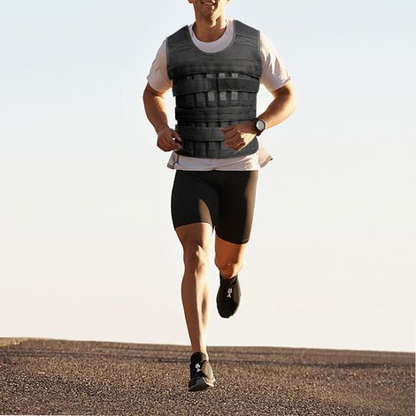 GARRYFIZH Chargement maximum 15 kg/35 kg gilet lesté réglable veste de poids tissu d'exercice entraînement de force (vide)