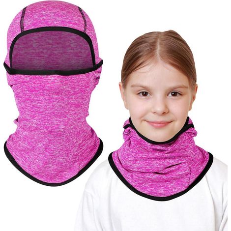 Kinder Sturmhaube Winter Rosa Rot 2-8 Jahre Fleece Winddicht Warm Skimaske Radfahren (1/5)