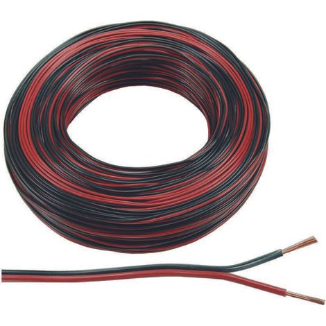 Cavo elettrico bipolare piattina per altoparlanti rosso/nero - 2x mmq.0,75