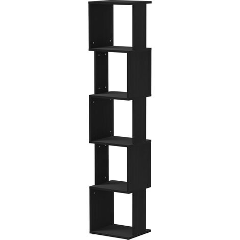 Bibliothèque étagère 5 niveaux design moderne – Rangement pratique noir pour maison ou bureau (1/5)