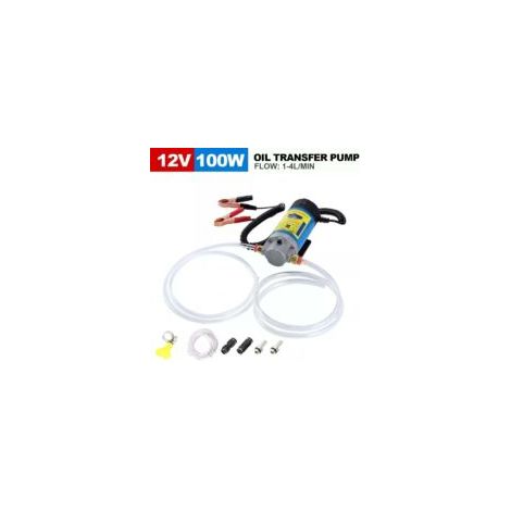 12V 100W Pompe à Huile Diesel Pompe Electrique Vidange Huile Moteur, Pompe de Transfert Pompe extracteur de vidange d'huile- Faible Bruit équipée de 3 Tuyaux-Crezuo