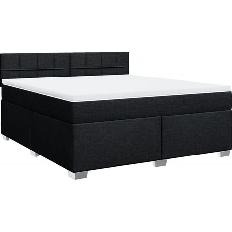 Maison Exclusive - Giroletto a Molle con Materasso Nero 180x200 cm in Tessuto
