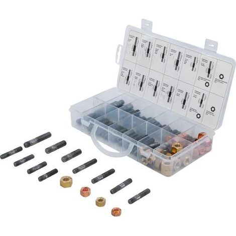 Bgs Set di 100 spinotti e dadi in acciaio