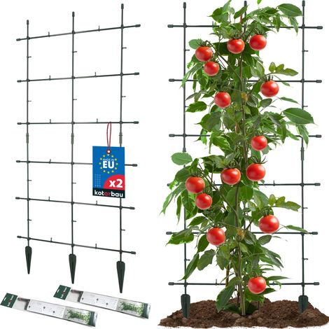 KOTARBAU® Lot de 2 Tuteur Plante Grimpante, Trellis 60 x 120 cm en PVC, Treillis pour Plantes Grimpantes, Vert (1/5)