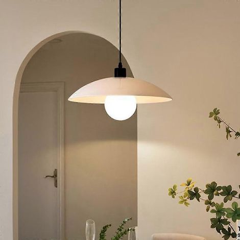 Suspension de cuisine en fer blanc de 28 cm avec luminaire LED à température de couleur réglable. (1/5)