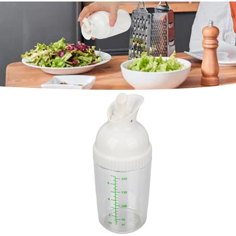 Shaker à vinaigrette 200 ml sans BPA, anti-fuite, avec couvercle, blanc (1/5)
