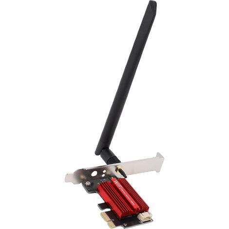 Carte réseau sans fil PCIe WiFi6E 4174 Mbps, Bluetooth 5.2 triple bande, compatible PC de bureau (Windows 10/11 et Linux), antenne 8 dB (1/5)