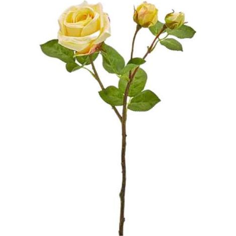 Rosa Elis con 3 rami gialla h 48 cm
