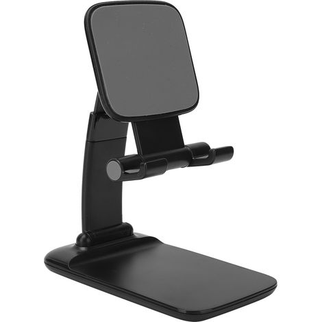 Support téléphone portable réglable pour visioconférence, support tablette de bureau noir (plastique) (1/5)