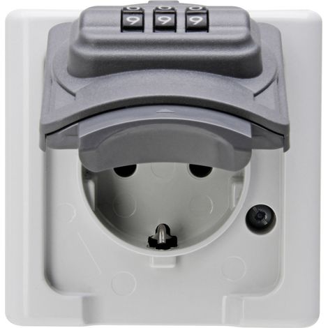 Kopp 109802008 1fach Aufputz-Steckdose abschließbar IP44 Grau, Schwarz
