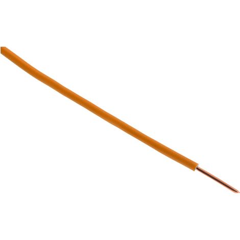 Zenitech – Câble d'alimentation électrique H07V-U 1,5mm² orange – Longueur 10m – Usage intérieur pour ampoules et coffrets – Câble rigide