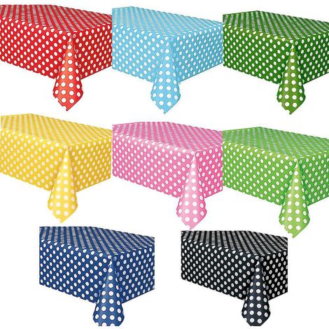 lot De 8 Couleurs De Toile Cire Pvc Rectangulaire 137183cm Pois Nappes Nappes De Pique-nique Nappes De Table (1/4)