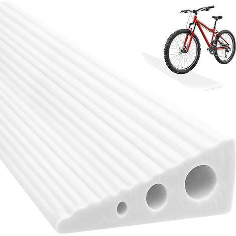 Rampe de Seuil 2cm 500kg 100x6cm Blanc pour Fauteuil et Robot Aspirateur Barre Adhésive TPE, Coupe Sur Mesure, Empilable, Antidérapant, Étanche, Résiste, Usage Porte Garage Intérieur Extérieur (1/5)