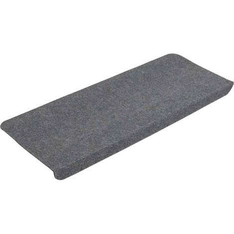 Alfombrilla autoadhesiva de escalera 15 uds gris 65x24,5x3,5 cm vidaXL
