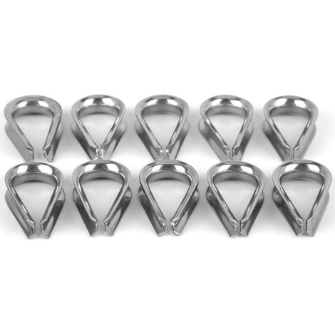 Colliers de serrage pour câbles de bateau en acier inoxydable 4 mm, anneaux de protection, cosses robustes (1/5)