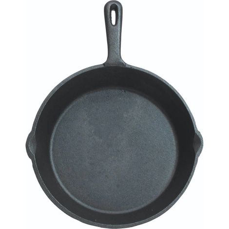 KitchenCraft Padella in ghisa de, cottura a induzione, rotonda, ghisa, 24 cm (1/3)