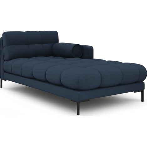 Méridienne droite en tissu structurel bleu (1/4)