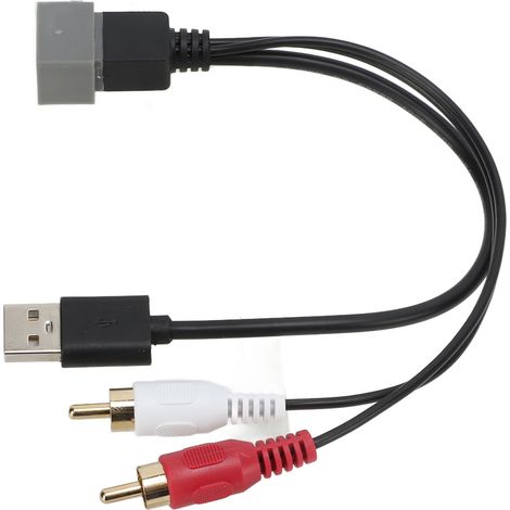Câble adaptateur USB 2 vers RCA mâle 8 broches vidéo audio connecteur remplacement Nissan Cube 2011-2012, fiche multiprise, accessoire autoradio (1/5)