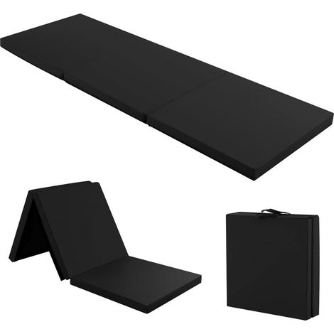 6 x 2 FT Tri-Fold Gym Mat with Handles and Removable Zippered Cover-Black (1/5)