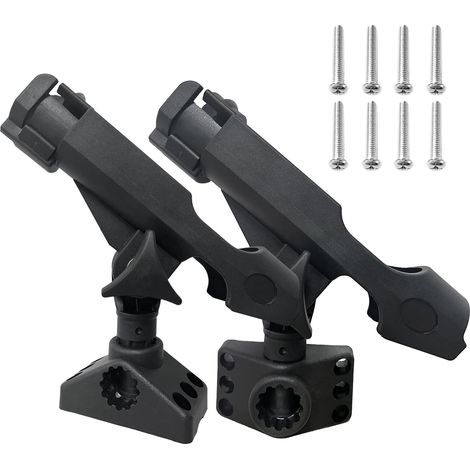Portacanne regolabile in ABS per barca, dispositivo di montaggio, supporto per kayak, barra di montaggio, girevole, materiale di montaggio, confezione da 2 (1/5)
