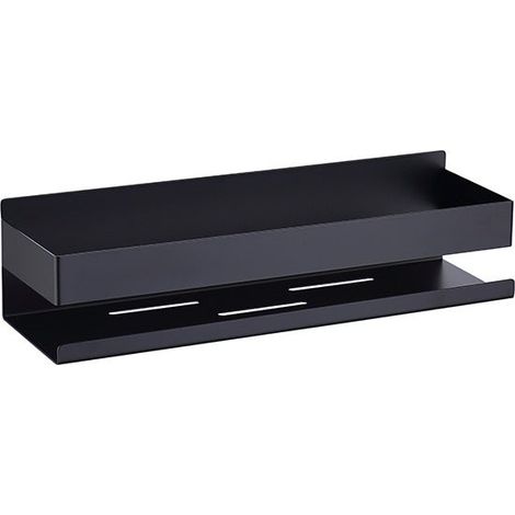 Noir Mat Étagère de Douche Sans Perçage, SUS304 Inoxydable Étagère de Douche Auto-adhésif Etagère de Salle de Bain Sans Perçage Panier de Douche (1/4)