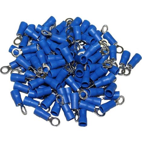 Connettori elettrici a occhiello da 4 blu, confezione da 100 connettori