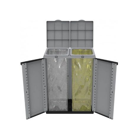 Cubo de Basura para Reciclaje Negro/Gris